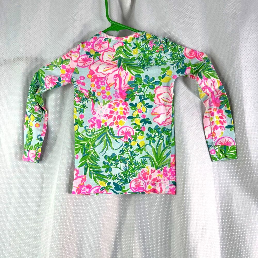 Lilly‎ Pultizer Girls Infant 1 Snug Fit Flamingo Floral Shirt Top Sz 1 - Picture 3 of 3